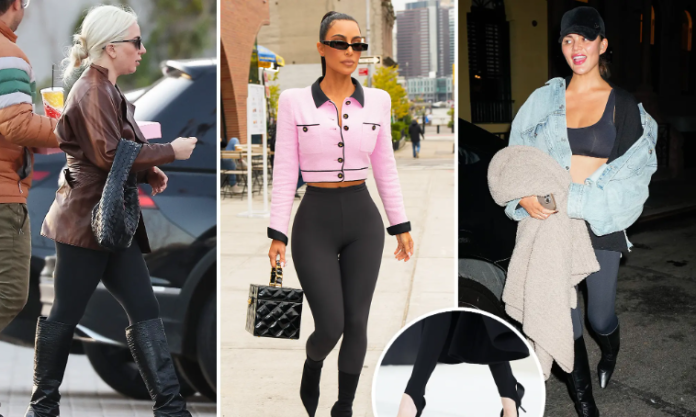 Kim Kardashian And Lady Gaga Endorse Wearing Leggings And Heels - SurgeZirc