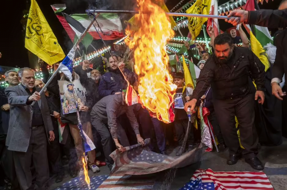 Huge American Flag-Burning Protests Erupt As Iran Vows Revenge For Deadly 'Israeli Strike' - SurgeZirc